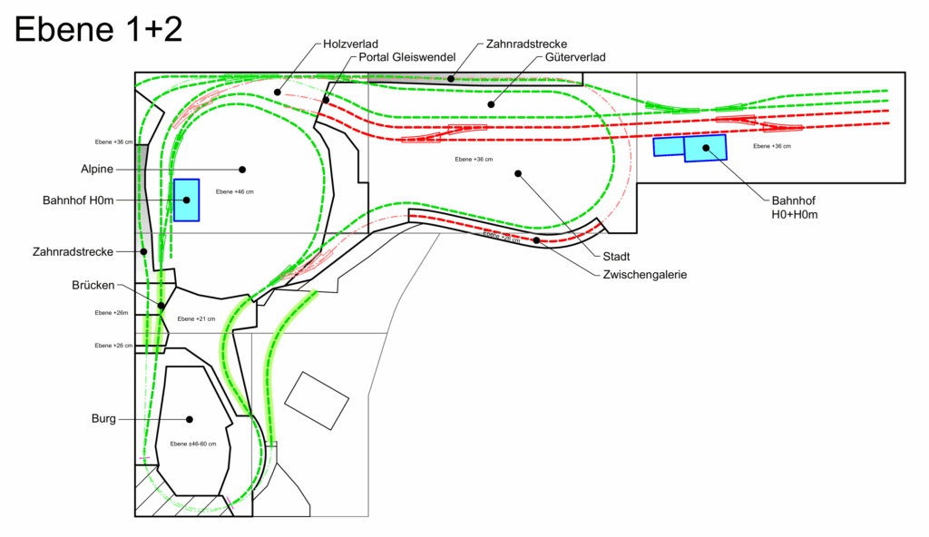 Layout Modellbahn Ebene 1